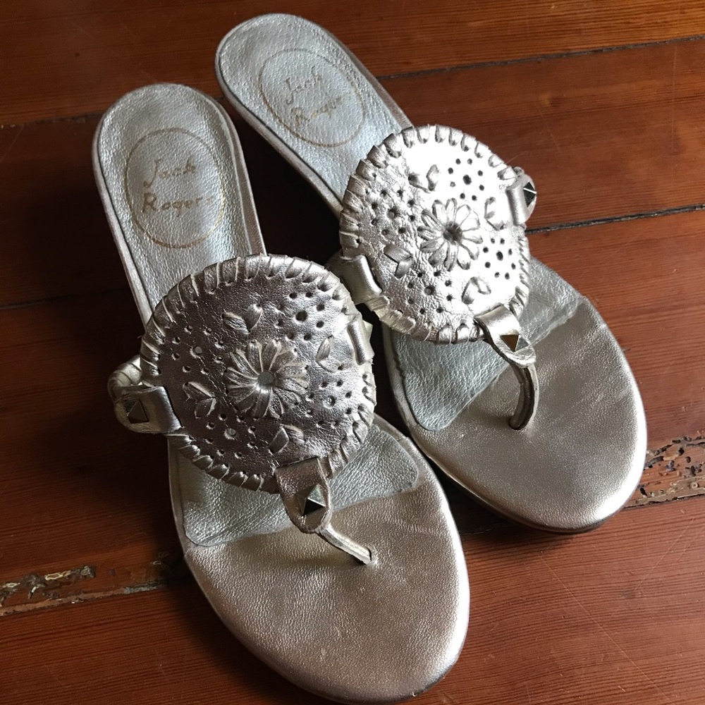 💛✨Jack Rogers Gold/Champagne Wedges